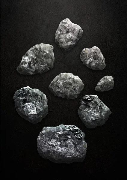 Floating rocks that look like uncut diamonds — Stock Photo, Image