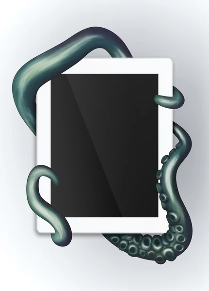 Tentacles wrapped around digital device — Stock Photo, Image