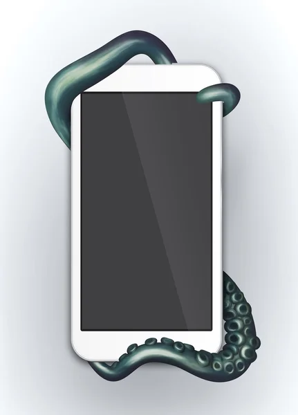 Tentacles wrapped around digital device — Stock Photo, Image