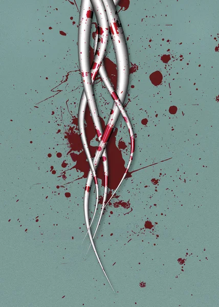 Kan sıçrama ile fütüristik tentacles