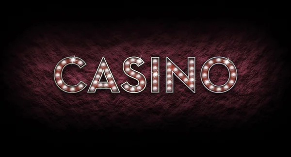 Casino Sign made from shining lights — Stock Photo, Image