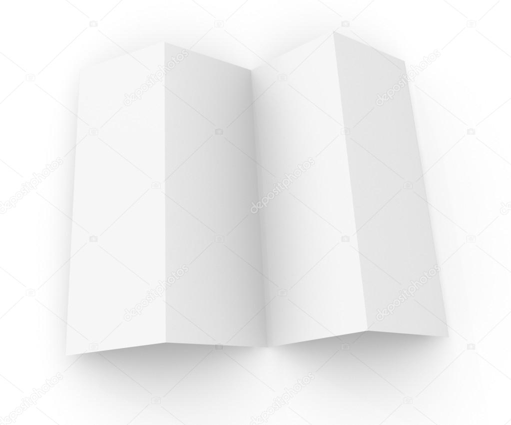 Blank white Paper quad fold