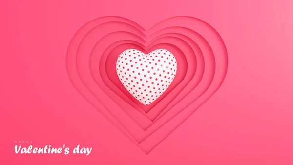 Fondo Pantalla Feliz Día San Valentín Estilo Papel Con Corazones — Foto de Stock