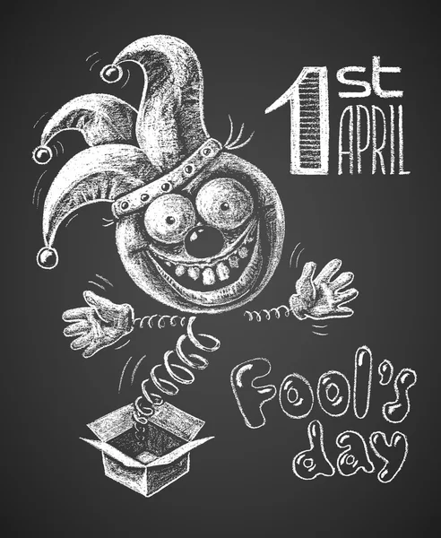 April Fool drawn on chalkboard — Stock Vector