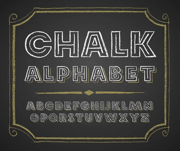 Kara tahta üzerinde elle çizilmiş alfabesi