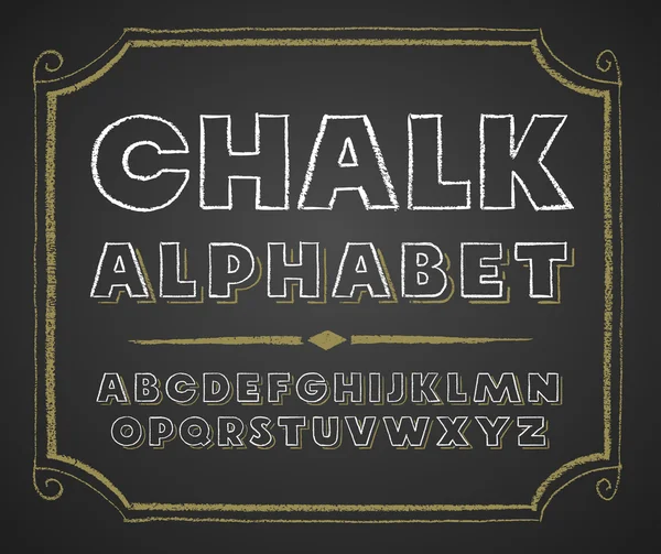 Kara tahta üzerinde elle çizilmiş alfabesi