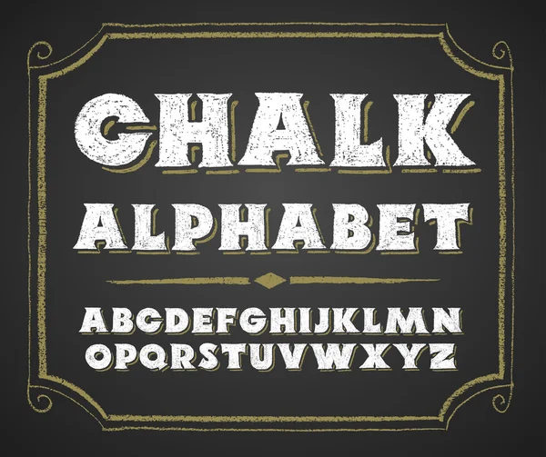 Kara tahta üzerinde elle çizilmiş alfabesi