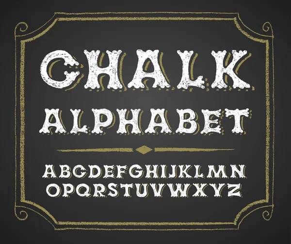 Kara tahta üzerinde elle çizilmiş alfabesi