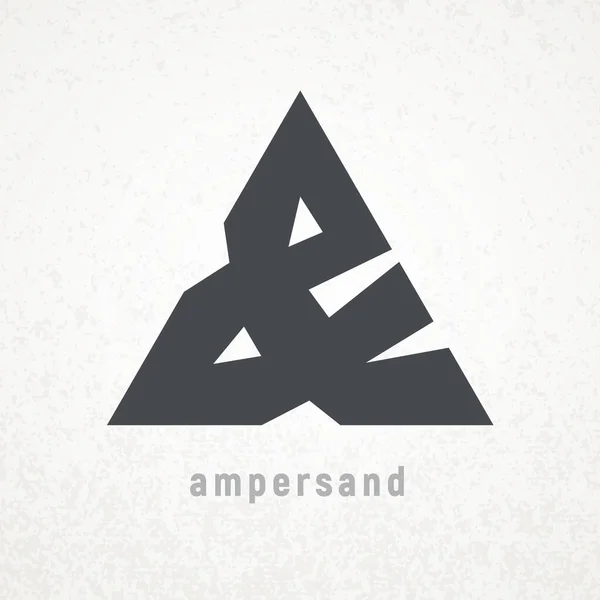 Ampersand. Elegant vector symbol on grunge background — Stock Vector