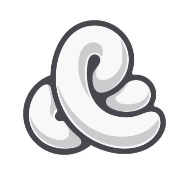 Büyük ve büyük. Beyaz arkaplanda zarif vektör sembolü