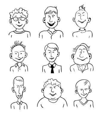 Smiling faces clipart