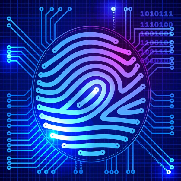 Fingerprint security system — Stock Vector