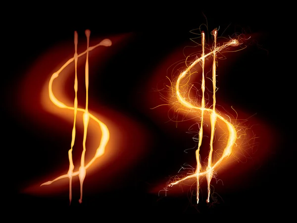 Signe de dollar chaud — Image vectorielle