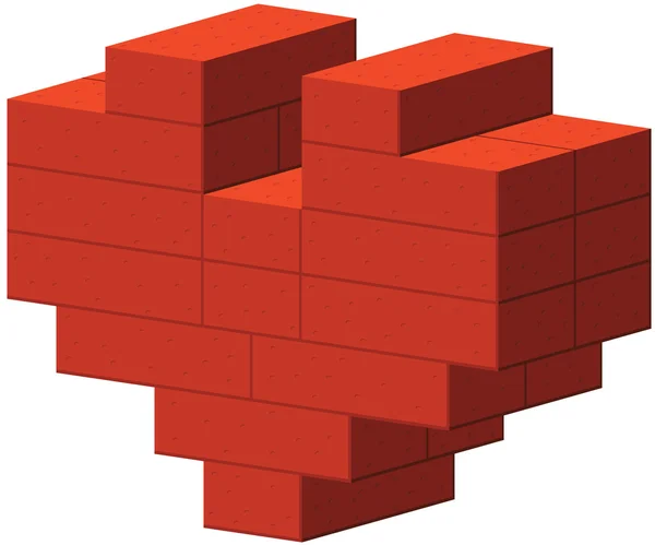 Heart of bricks — Stock Vector