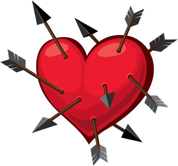 Heart and arrows — Stock Vector