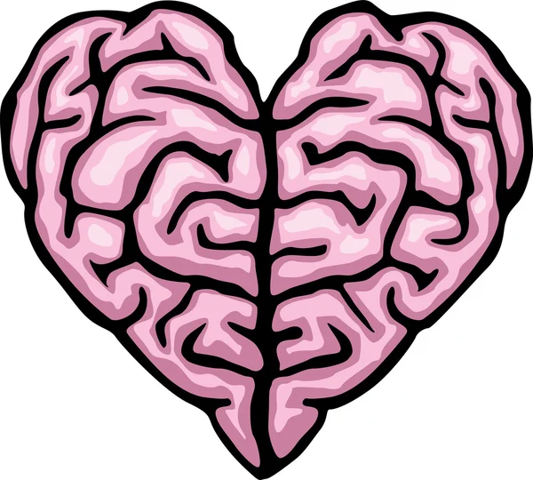 Corazón del cerebro — Vector de stock