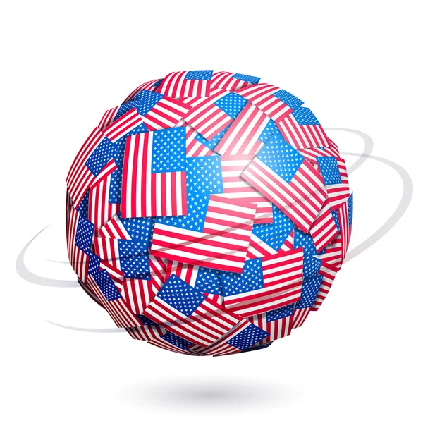 Vector US flags sphere — Stock Vector