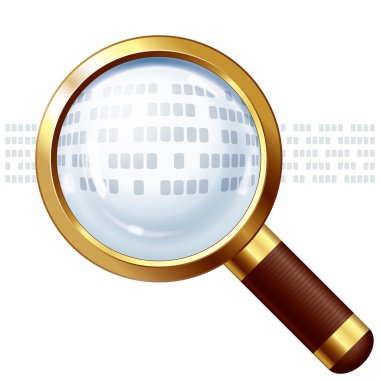 Magnifying glass with replaceable text clipart
