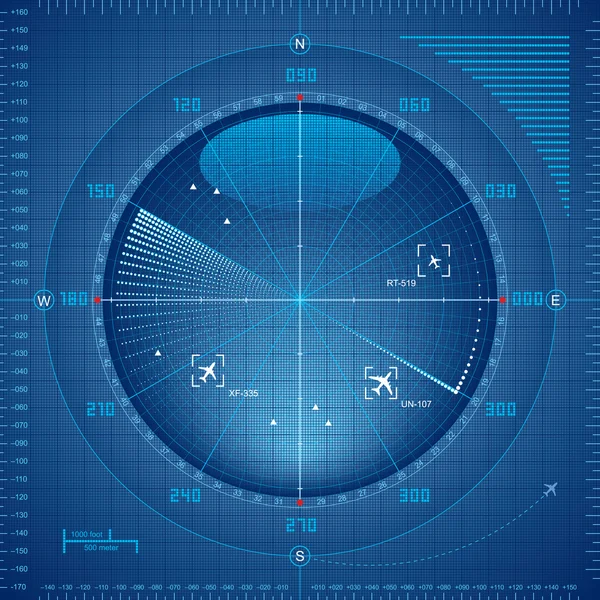Radar screen — Stock Vector