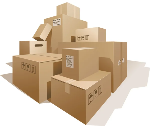 Cardboard boxes — Stock Vector