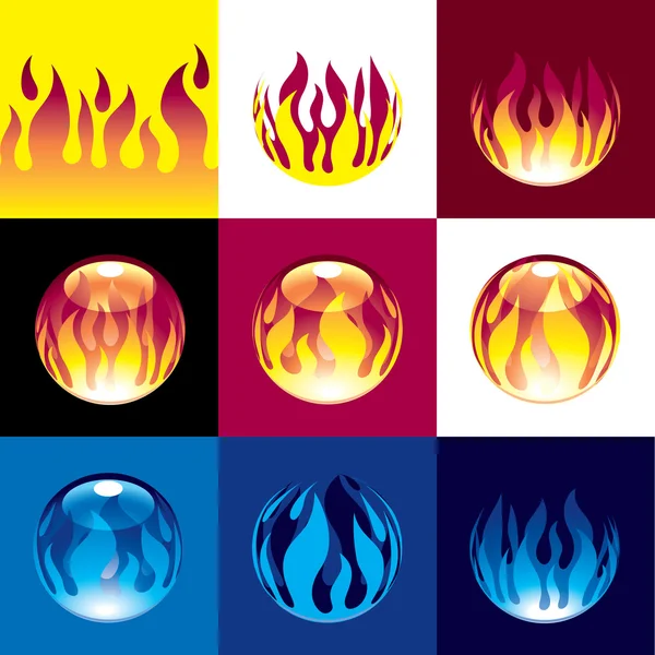 Jeu de flammes — Image vectorielle