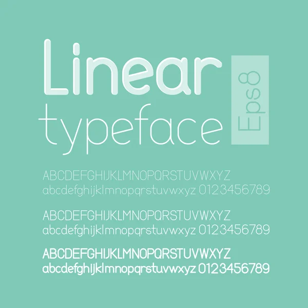 Lineaire letters en cijfers — Stockvector