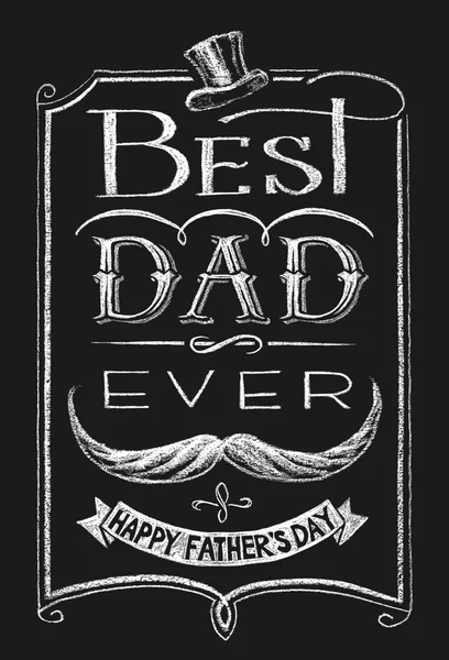Happy Fathers Day. Belettering op schoolbord — Stockvector