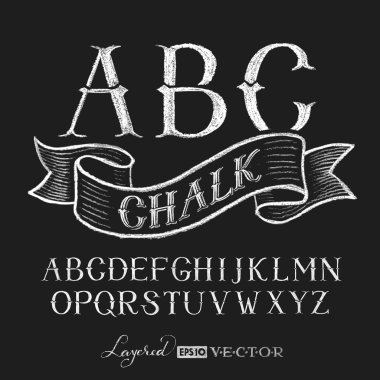 Alfabe el kara tahta çekilmiş