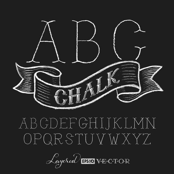 алфавит, рисованной на доске