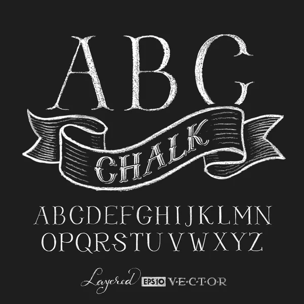 Ábécé kézzel rajzolt chalkboard — Stock Vector