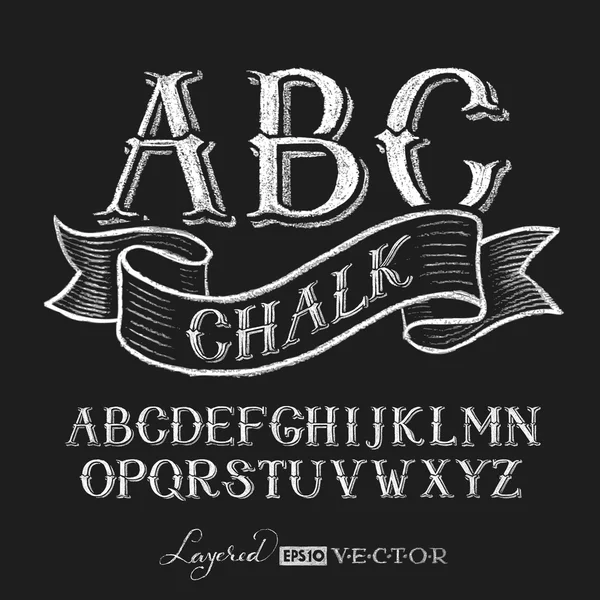 Alphabet hand drawn on chalkboard — Stock Vector