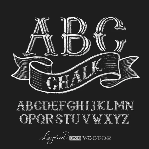 Alphabet hand drawn on chalkboard — Stock Vector