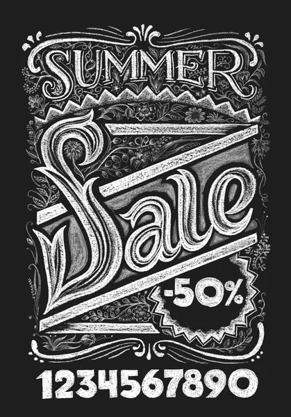 Sommer-Verkauf. Kreide-Schriftzug — Stockvektor
