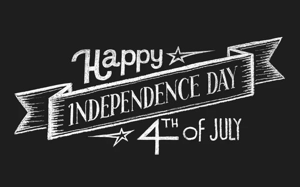 Independence day. Chalk lettering - Stok Vektor