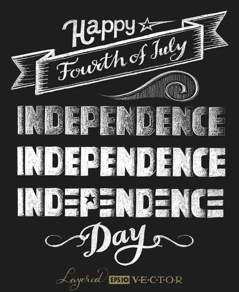 Independence day. Chalk lettering - Stok Vektor