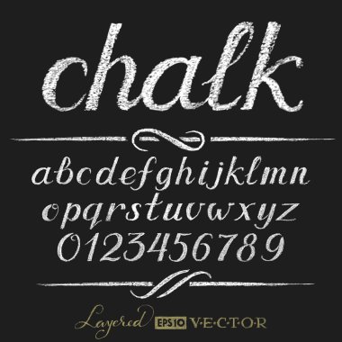 Chalk alphabet clipart