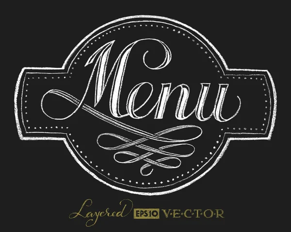 No menu. Letras de giz —  Vetores de Stock