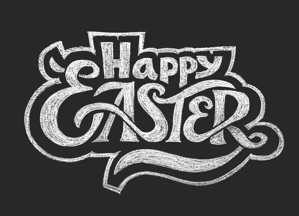 Happy Easter. Chalk Lettering — Stock Vector