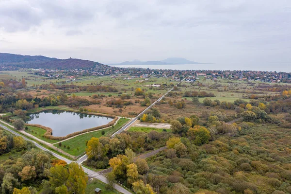 Drohnenbild Von Balatongyorok Ungarn — Stockfoto