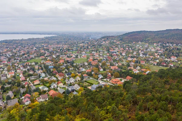 Фото Беспилотника Vonyarcvashegy Озере Балатон Венгрии — стоковое фото