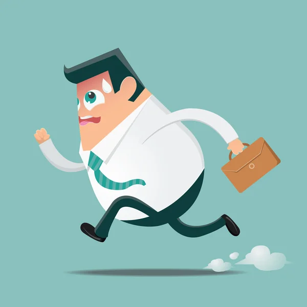 Running business man — Stock Vector