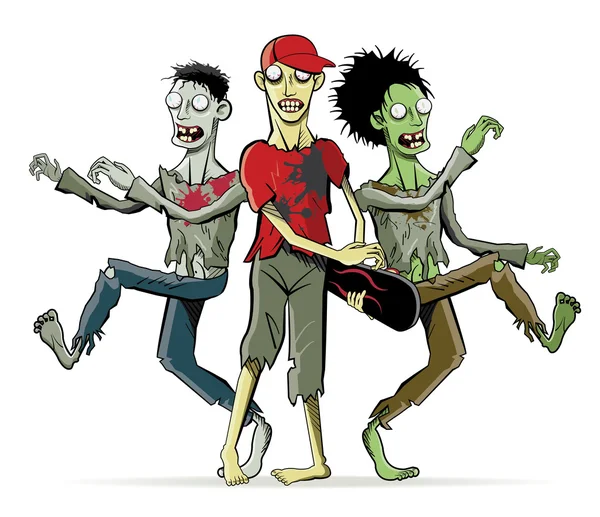 Персонажи мультфильмов о зомби — стоковый вектор
