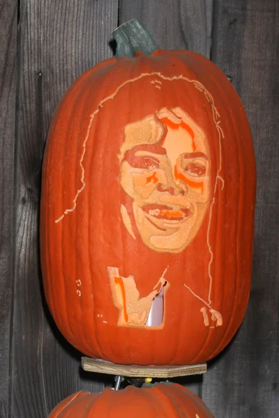 Michael Jackson Carved Pumpkin — Stock Photo, Image