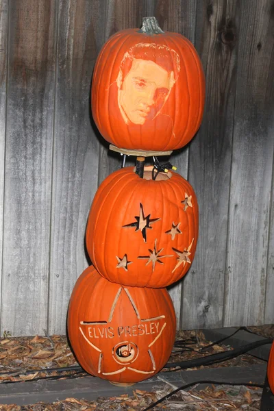 Elvis Presley Carved Pumpkin — Stock Photo, Image