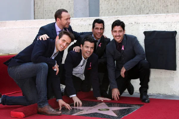 Novos miúdos no bloco, Jordan Knight, Donnie Wahlberg, Joe McIntyre, Danny Wood, Jonathan Knight — Fotografia de Stock