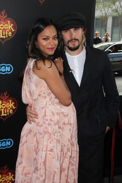 Zoe Saldana, Marco Perego — Stock Photo, Image