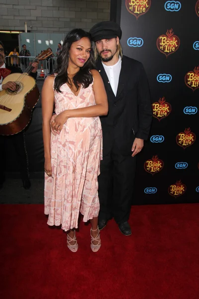 Zoe Saldana, Marco Perego — Foto Stock