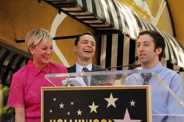 Kaley Cuoco, Jim Parsons, Simon Helberg — Zdjęcie stockowe