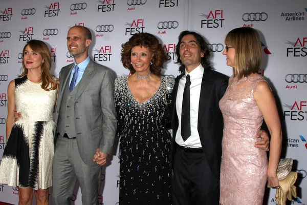 Sasha Alexander, Edoardo Ponti, Sophia Loren, Carlo Ponti, Andrea Meszaros Ponti — Zdjęcie stockowe