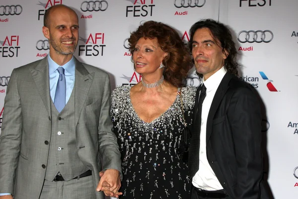 Edoardo Ponti, Sophia Loren, Carlo Ponti — Stok fotoğraf
